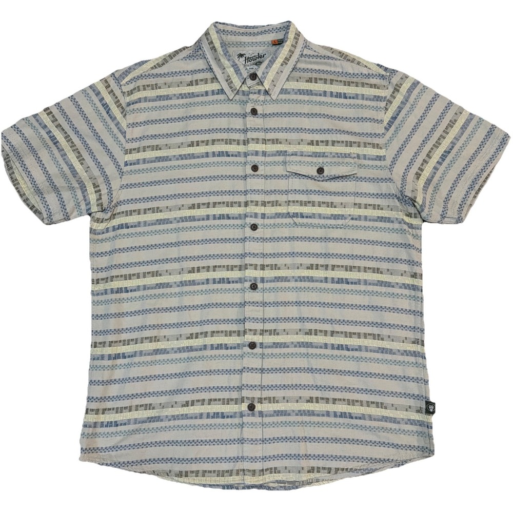 Men's Howler Bros San Gabriel Short Sleeve Button Up Shirt Large 100% Cotton